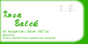 kosa balek business card